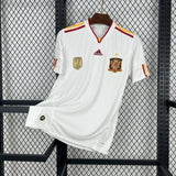 Spain 2010 Vintage Retro White Away Jersey