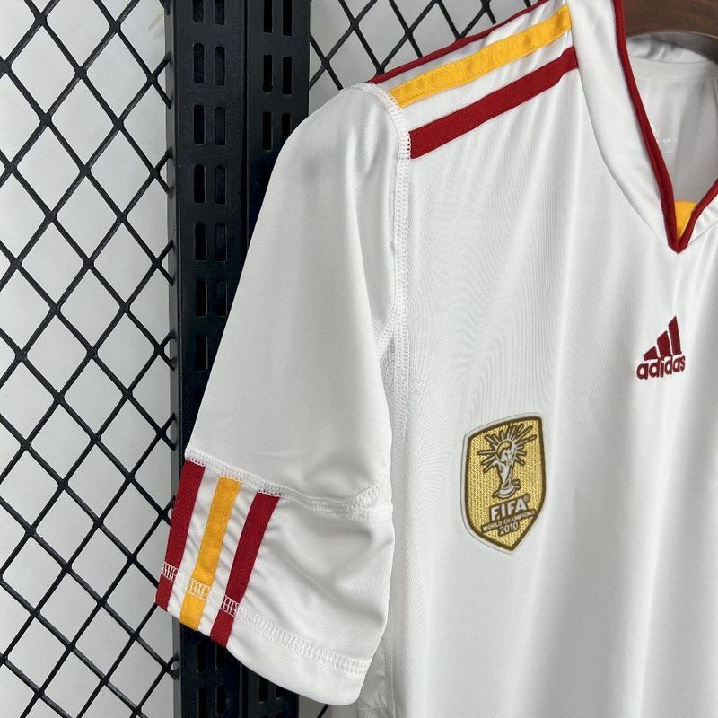 Spain 2010 Vintage Retro White Away Jersey