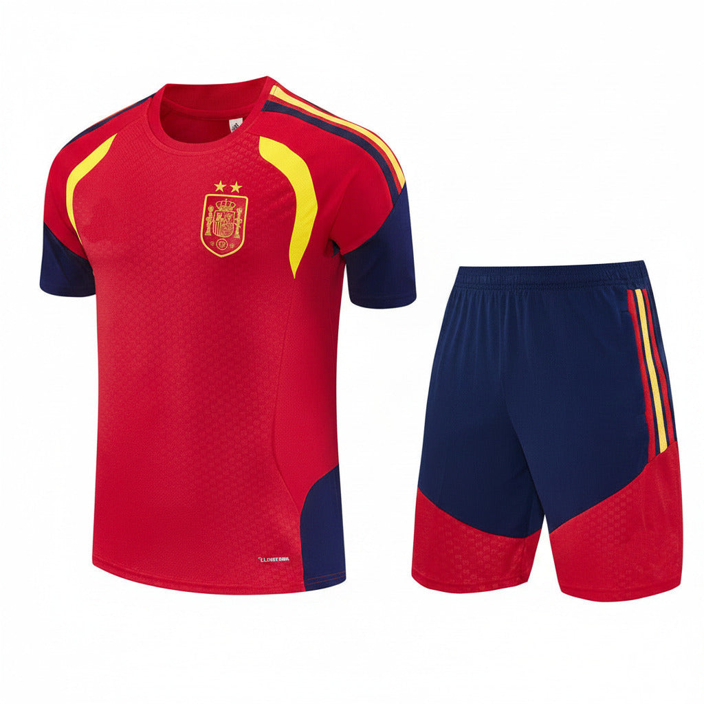 Spain 2026 Red/Blue/Yellow Stripes Training Kids Jersey Set