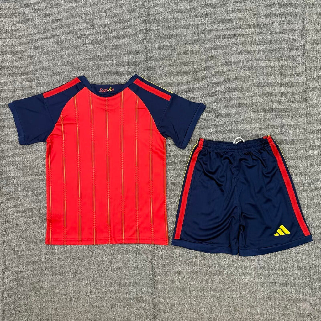 Spain 2026 Red Home Kids Jersey Set