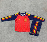 Spain 2026 Red Home Long Sleeve Kids Jersey Set