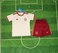 Spain 2026 White/Red Away Kids Jersey Set