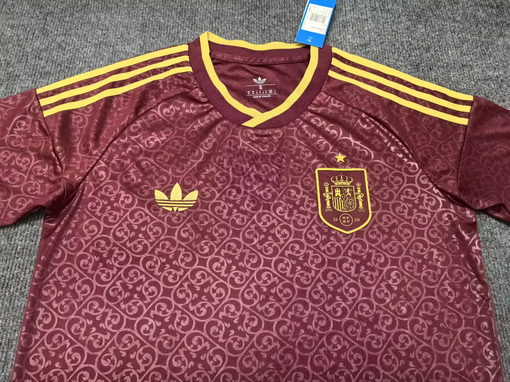 Spain 2026 World Cup Red/Gold Stripes Third Jersey