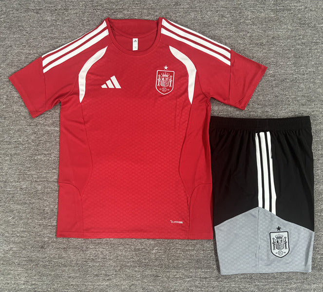 Spain 2026 World Cup Red/White Stripes Training Kids Jersey Set
