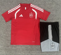 Spain 2026 World Cup Red/White Stripes Training Kids Jersey Set