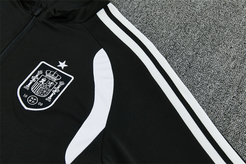 Spain 26/27 Black/White Single Star Training Tracksuit Set