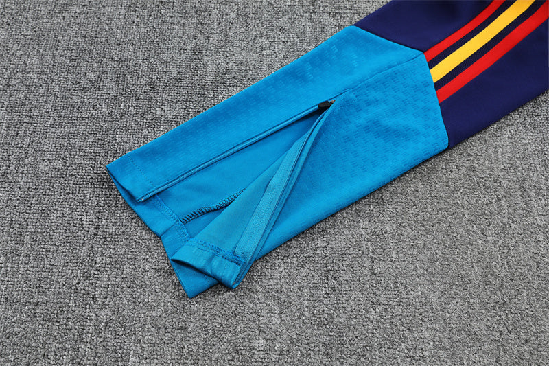 Spain 26/27 Bright/Dark Blue Double Star Design Training Tracksuit Set