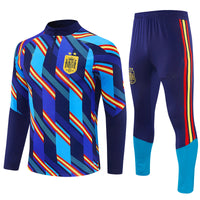 Spain 26/27 Royal Blue/Navy/Red Double Star Design Training Tracksuit Set