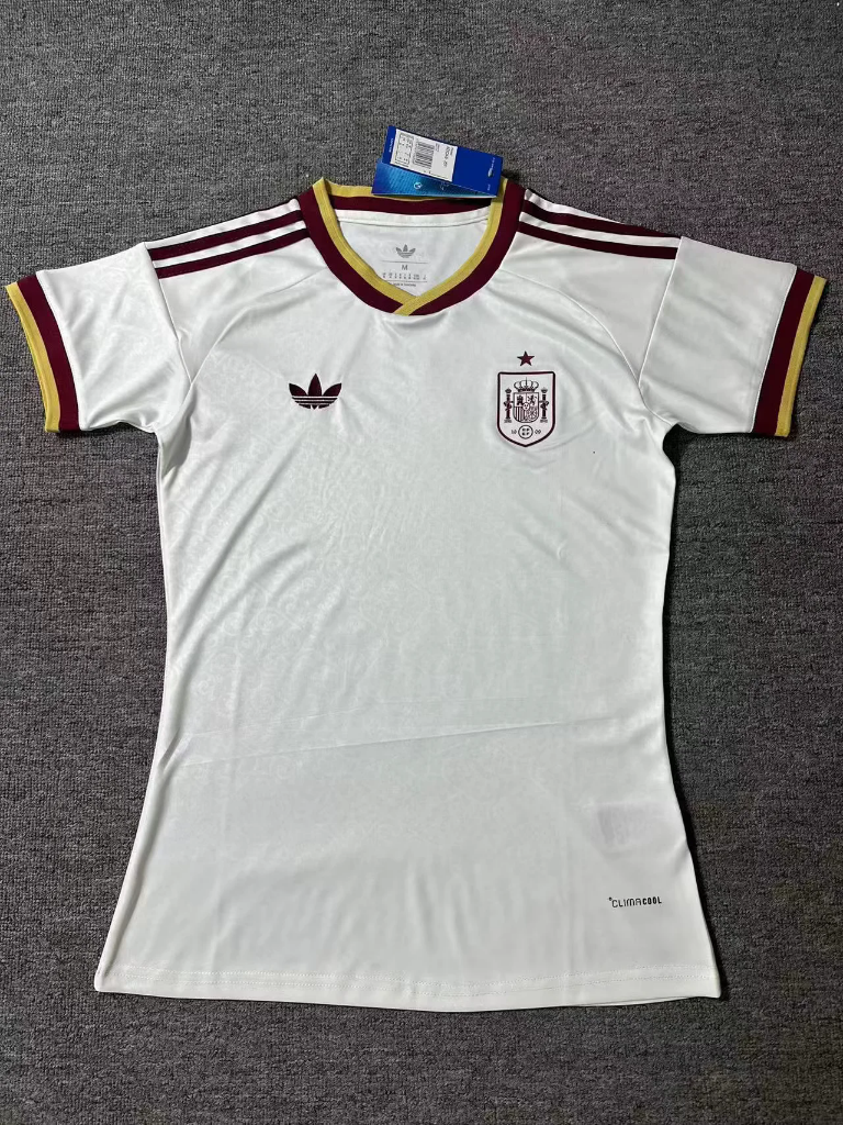 Spain 26/27 White/Yellow/Red World Cup Away Women Jersey