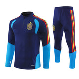 Spanish 26/27 Dark Blue/Light Blue with Red/Yellow Stripes Training Tracksuit Set