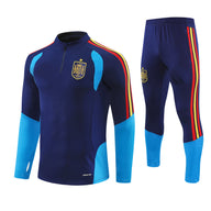 Spanish 26/27 Dark Blue/Light Blue with Red/Yellow Stripes Training Tracksuit Set