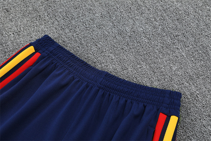 Spanish 26/27 Dark Blue/Light Blue with Red/Yellow Stripes Training Tracksuit Set