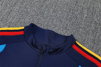 Spanish 26/27 Dark Blue/Light Blue with Red/Yellow Stripes Training Tracksuit Set