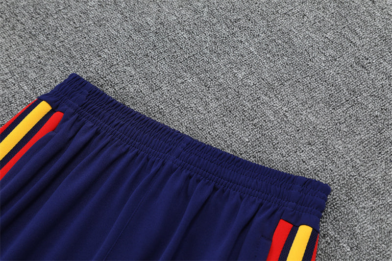 Spanish 26/27 Light Blue/Navy Blue with Red/Yellow Stripes Training Tracksuit Set