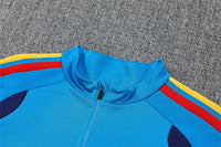 Spanish 26/27 Light Blue/Navy Blue with Red/Yellow Stripes Training Tracksuit Set