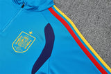 Spanish 26/27 Light Blue/Navy Blue with Red/Yellow Stripes Training Tracksuit Set