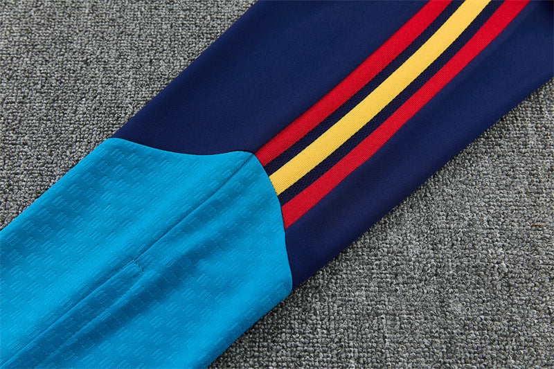 Spanish 26/27 Royal Blue/Navy/Red and Yellow Stripes Training Tracksuit