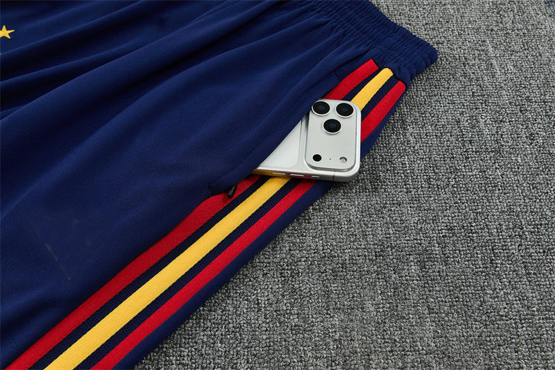 Spanish 26/27 Royal Blue/Navy/Red and Yellow Stripes Training Tracksuit