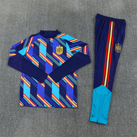 Spanish 26/27 Royal Blue/Navy/Red and Yellow Stripes Training Tracksuit