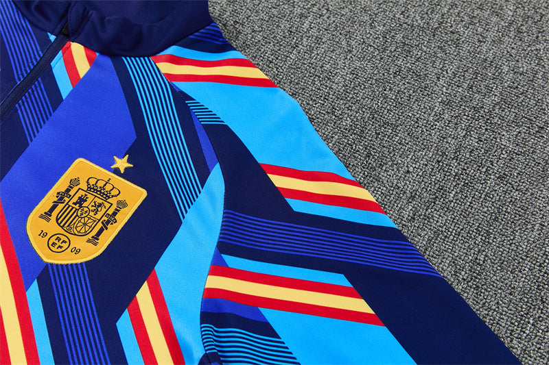 Spanish 26/27 Royal Blue/Navy/Red and Yellow Stripes Training Tracksuit