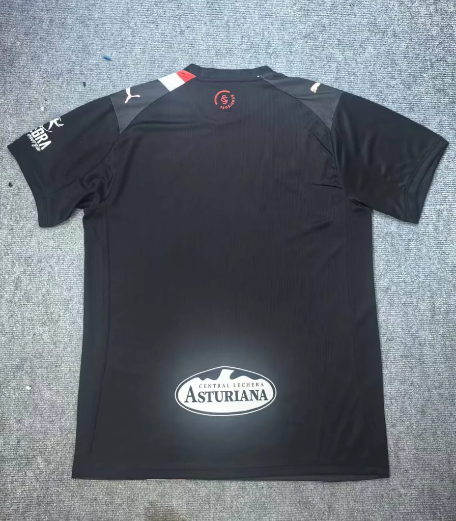 Sporting Gijon 25/26 Black/White/Red Away Jersey
