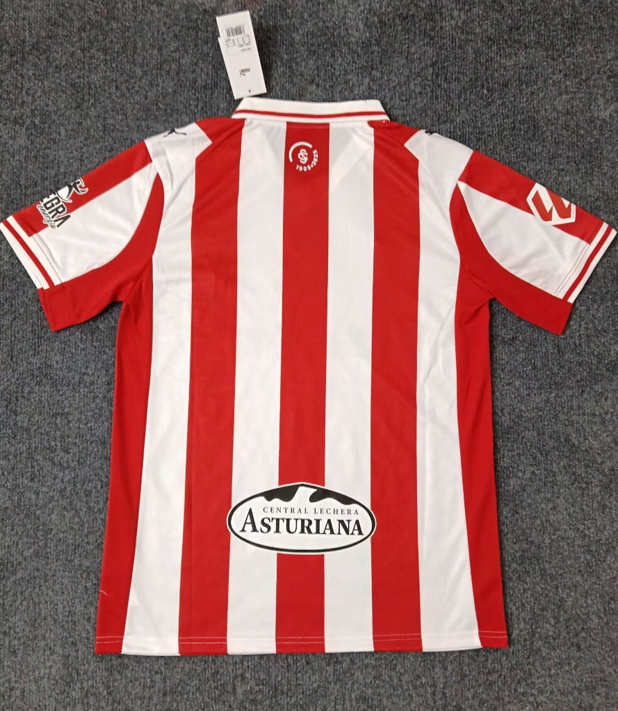Sporting Gijon 25/26 Red/White Stripes Home Jersey