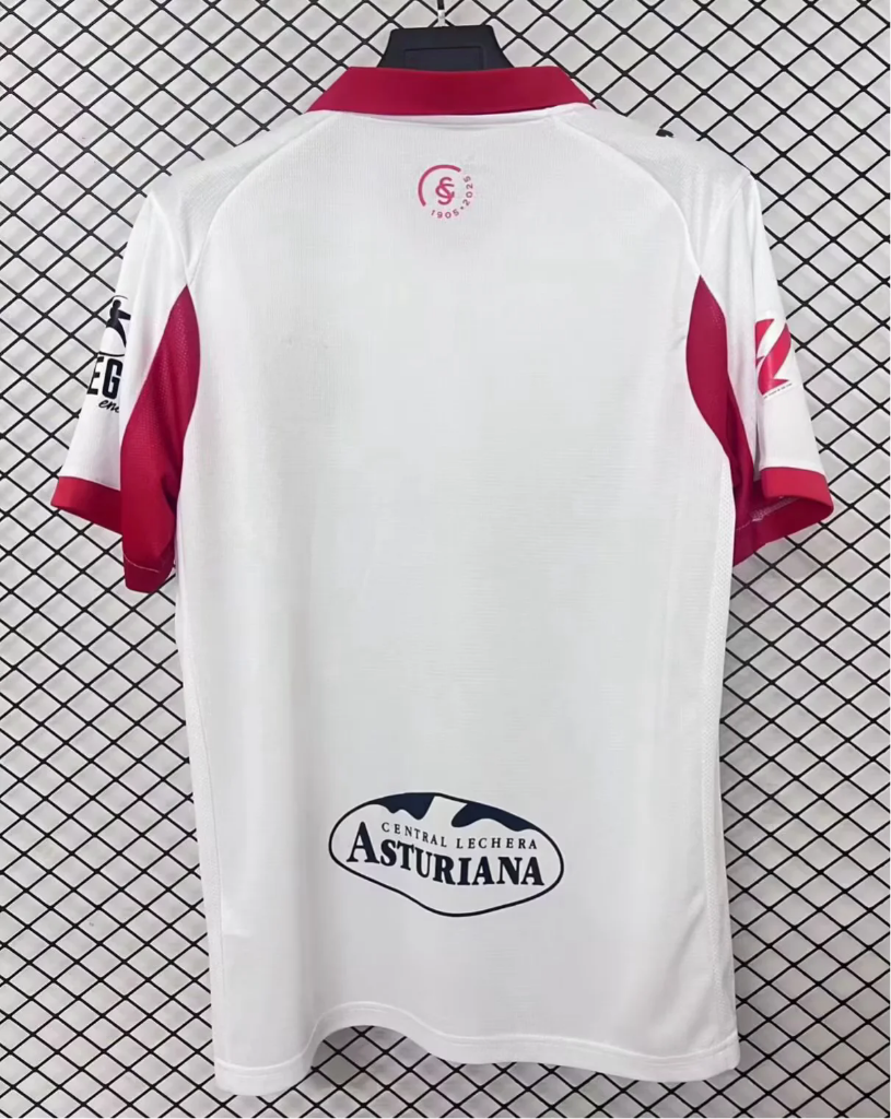 Sporting Gijon 25/26 White/Red Third Jersey