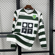 Sporting Lisbon 2001/03 Vintage Retro Green/White Home Long Sleeve Jersey