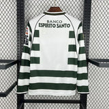 Sporting Lisbon 2001/03 Vintage Retro Green/White Home Long Sleeve Jersey
