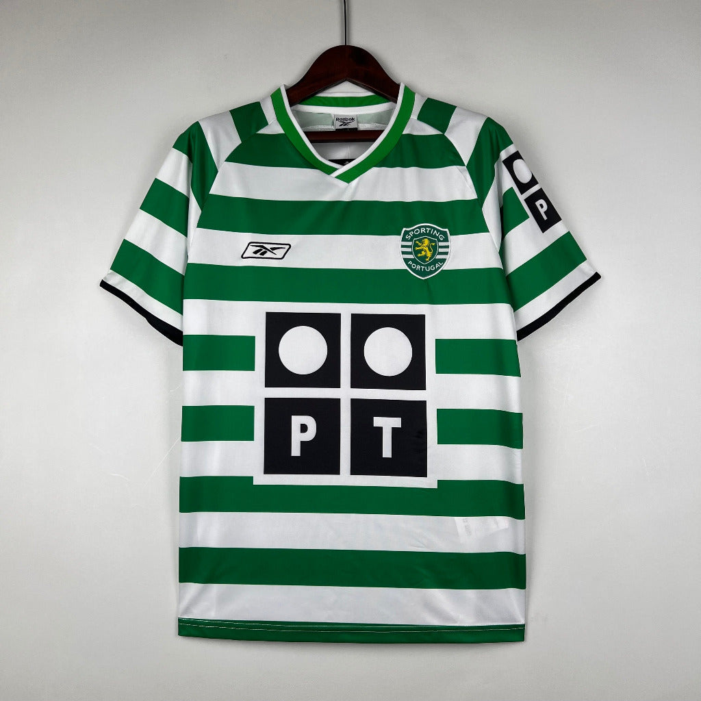 Sporting Lisbon 2003/04 Vintage Retro Green/White Home Jersey
