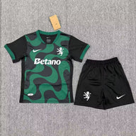 Sporting Lisbon 25/26 Green/Black Away Kids Jersey Set