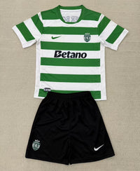 Sporting Lisbon 25/26 Green/White Home Kids Jersey Set