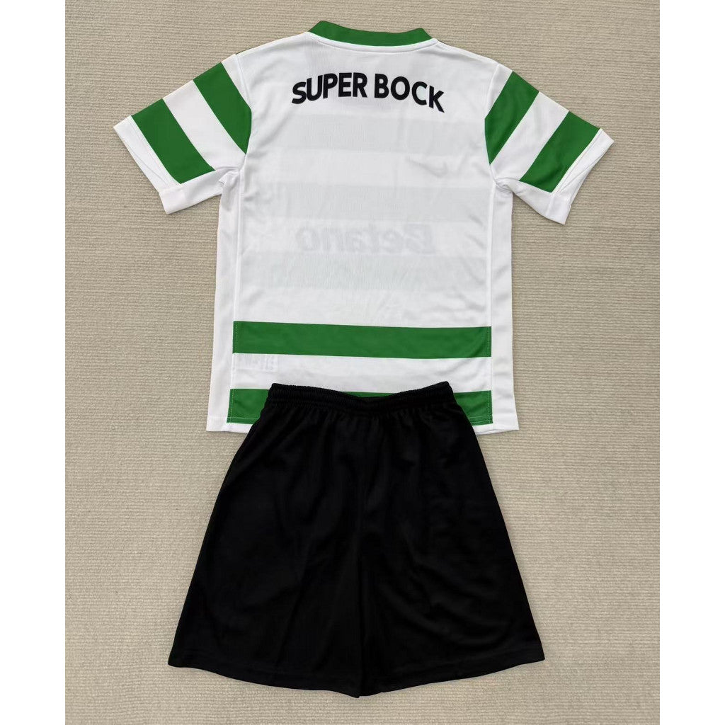 Sporting Lisbon 25/26 Green/White Home Kids Jersey Set