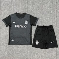 Sporting Lisbon 25/26 Black Third Away Kids Jersey Set