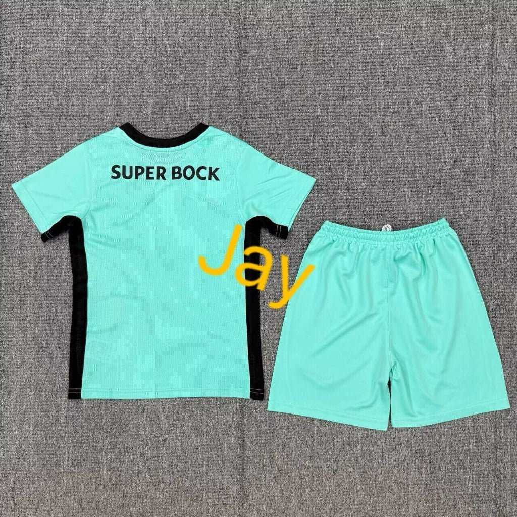 Sporting Lisbon 25/26 Mint Green Third Kids Jersey Set