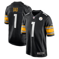 Steel Man 25/26 Dad #1 Black/Orange NFL Game Jersey
