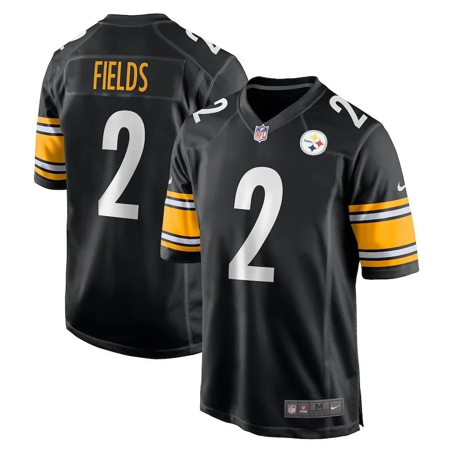 Steel Man 25/26 Fields #2 Black/Orange NFL Game Jersey