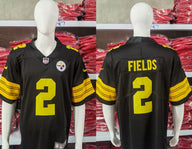 Steel Man 25/26 Fields #2 Black/Yellow NFL Game Jersey