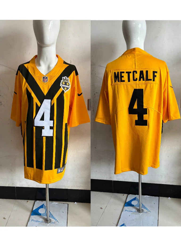 Steel Man 25/26 Metcalf #4 Orange/Black NFL Game Jersey