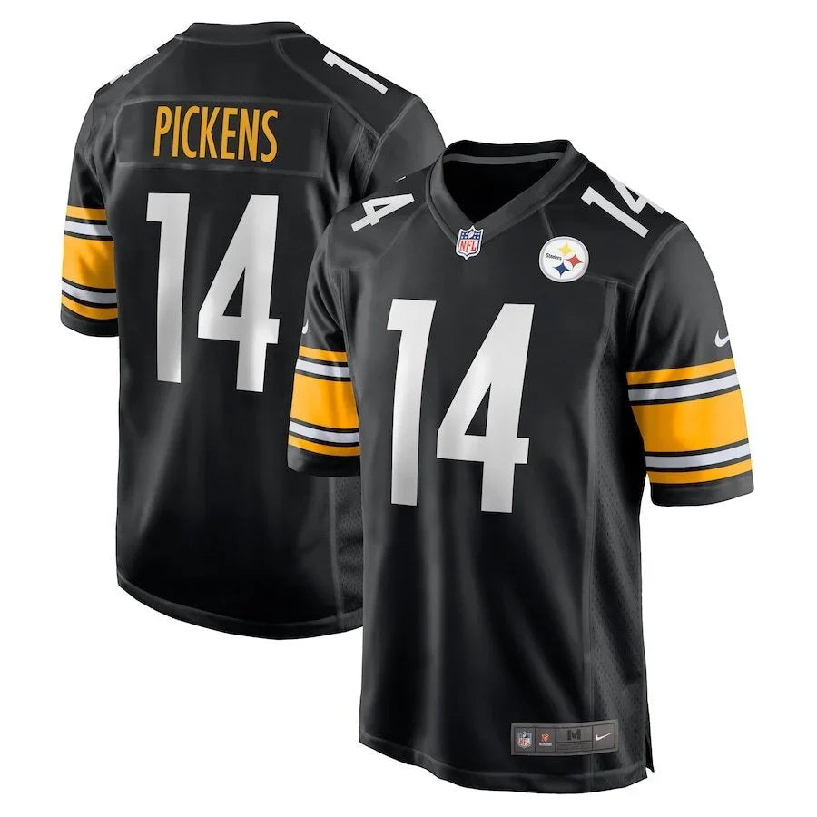 Steel Man 25/26 Pickens #14 Black/Orange NFL Game Jersey