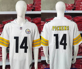 Steel Man 25/26 Pickens #14 White/Yellow NFL Game Jersey