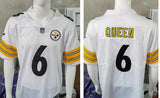 Steel Man 25/26 Queen #6 White/Orange NFL Game Jersey