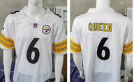 Steel Man 25/26 Queen #6 White/Orange NFL Game Jersey