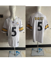 Steel Man 25/26 Ramsey #5 White NFL Game Jersey