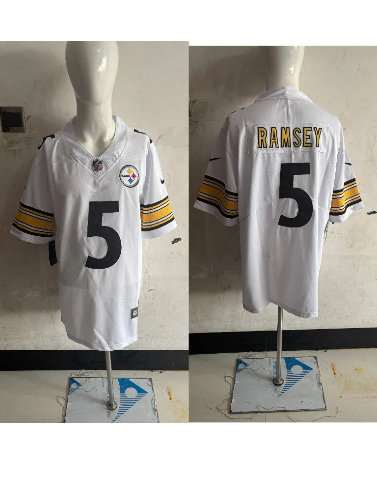 Steel Man 25/26 Ramsey #5 White NFL Game Jersey