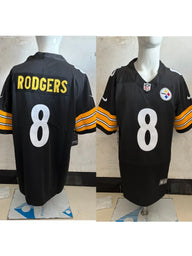 Steel Man 25/26 Rodgers #8 Black NFL Game Jersey