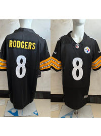 Steel Man 25/26 Rodgers #8 Black NFL Game Jersey