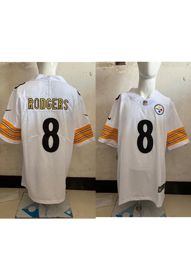 Steel Man 25/26 Rodgers #8 White NFL Game Jersey – Fresh Home Finish ...