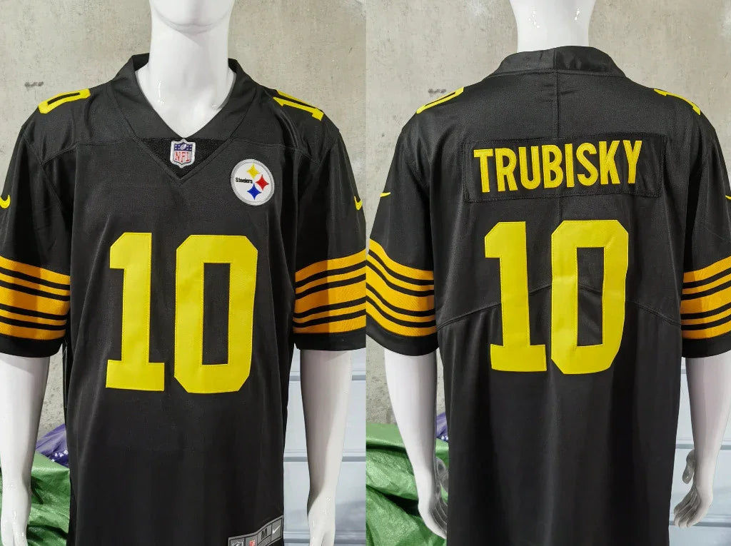 Steel Man 25/26 Trubisky #10 Black/Yellow NFL Game Jersey