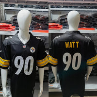 Steel Man 25/26 Watt #90 Black NFL Game Jersey